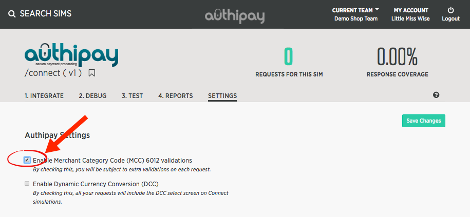 Switching on MCC 6012 Settings